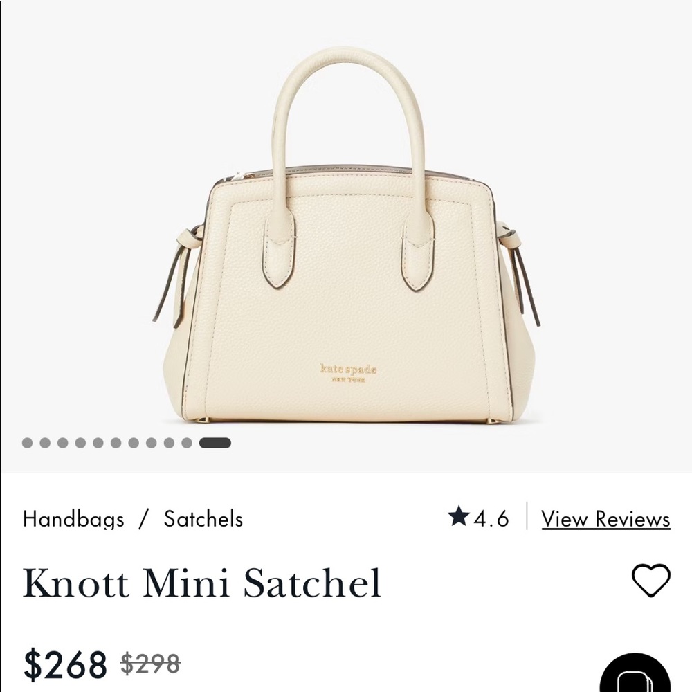 White Kate Spade mini knot bag
